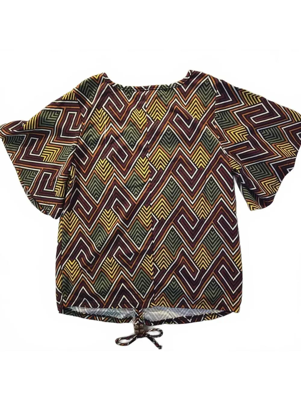 Goddess Geometric Patterned Drawstring Top, Size M - Picture 6 of 7